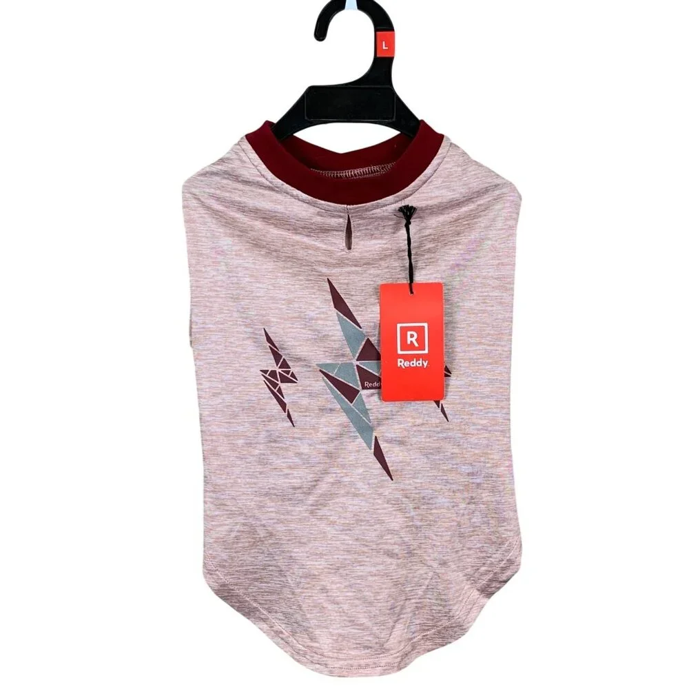 Reddy Pet Dog T-Shirt L‎ With Reflective Lightning Print Maroon Pink